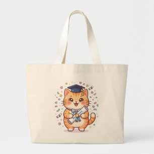 Cute Kawaii Graduation Cat Tote Bag