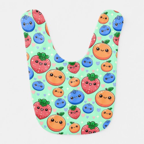 Cute Kawaii Green Orange Blue Fruit