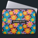 Cute Kawaii Groovy Daisy Personalized Name Laptop Sleeve<br><div class="desc">Cute Colorful Kawaii Groovy Daisy Personalized Name Laptop Sleeve features a groovy daisy flower pattern background with your custom text or personalized name in the center. Perfect as a gift for family and friends for Christmas,  birthday,  holidays,  Mother's day,  work colleagues and more. Created by ©Evco Studio www.zazzle.com/store/evcostudio</div>