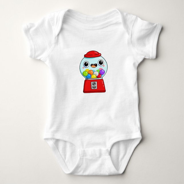 Cute Kawaii Gumball Machine Baby Bodysuit (Front)