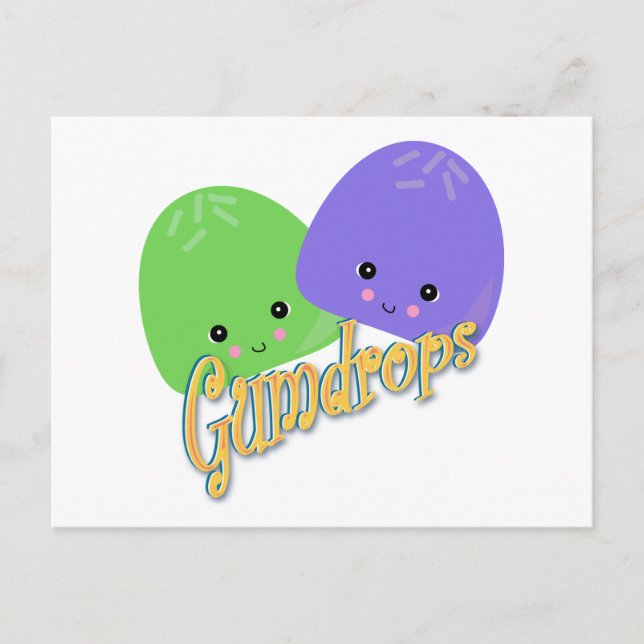 Cute Kawaii Gumdrops Postcard (Front)