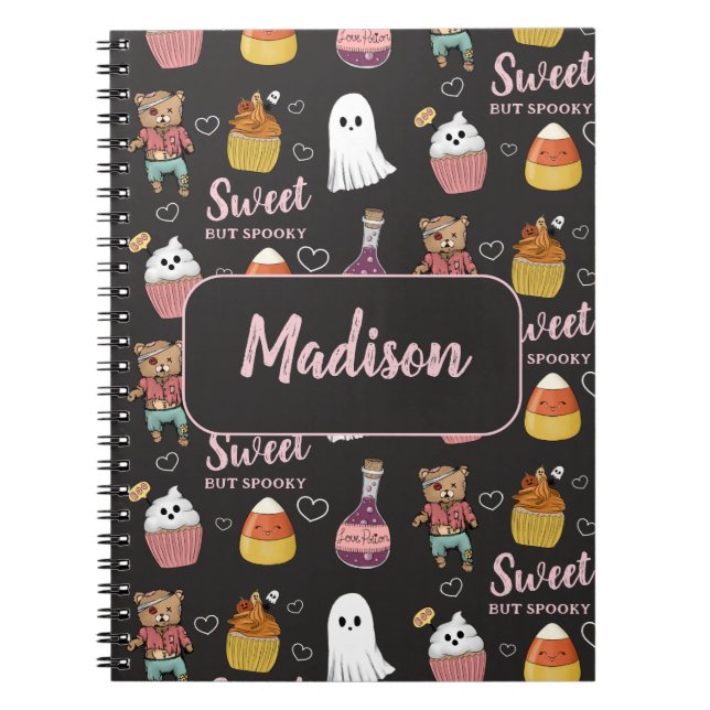 Cute Kawaii Halloween Candy Pattern for Kids  Notebook (Front)