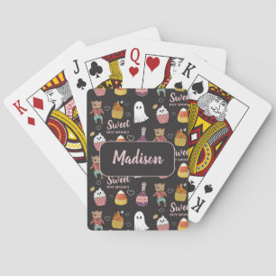 Cute Kawaii Halloween Candy Pattern for Kids Poker Cards