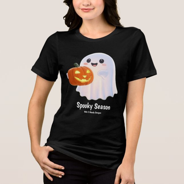 Cute Kawaii Halloween Ghost Tshirt (Front)