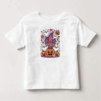 Cute Kawaii Halloween | Happy Ghosts & Pumpkins Toddler T-shirt
