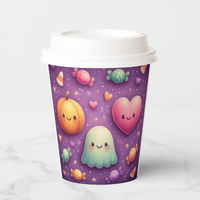 Cute Kawaii Halloween Paper Cups (Front)
