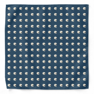 Cute Kawaii Halloween Skull Polka Dots dark blue Bandana