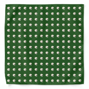 Cute Kawaii Halloween Skull Polka Dots dark green Bandana