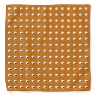 Cute Kawaii Halloween Skull Polka Dots orange Bandana