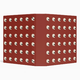 Cute Kawaii Halloween Skull Polka Dots red 3 Ring Binder