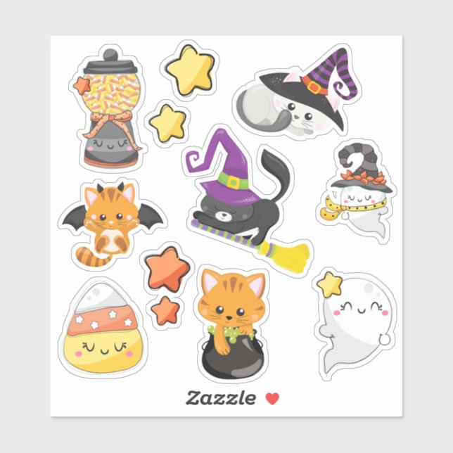 Cute Kawaii Halloween Stickers (Sheet)