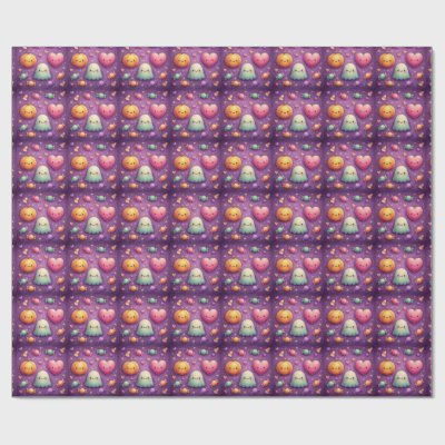 Cute Kawaii Halloween Wrapping Paper