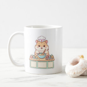 Cute Kawaii Hamster Chef Baking Cupcakes Coffee Mu Mug