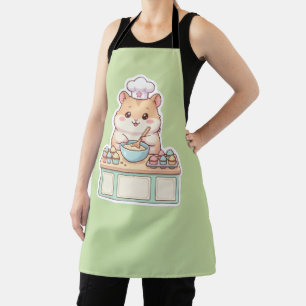 Cute Kawaii Hamster Chef Baking Cupcakes Pastel Apron