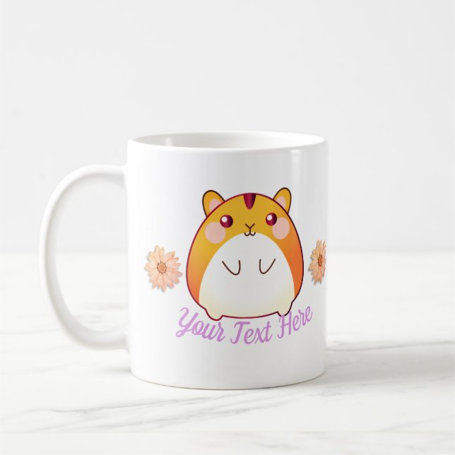 Cute Kawaii Hamster Custom Coffee Mug (Left)