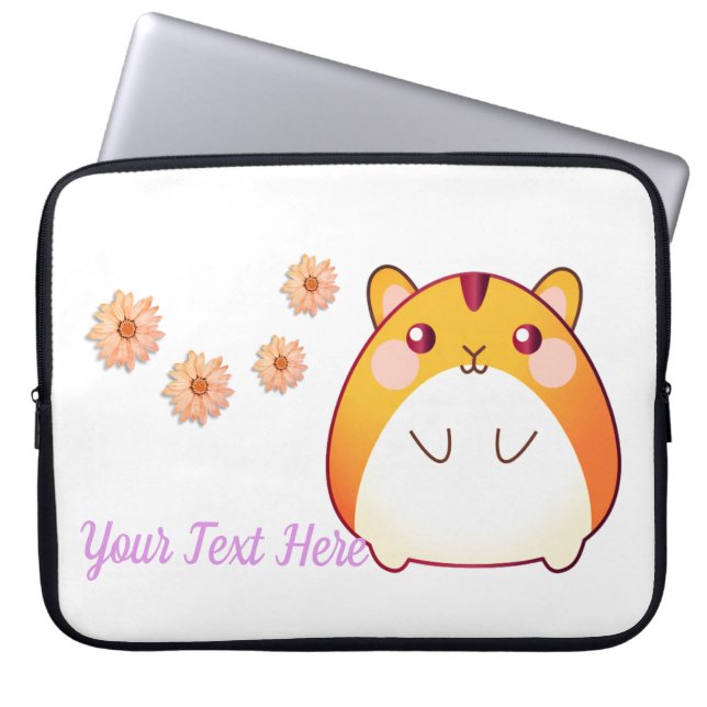 Cute Kawaii Hamster Custom Laptop Sleeve (Front)