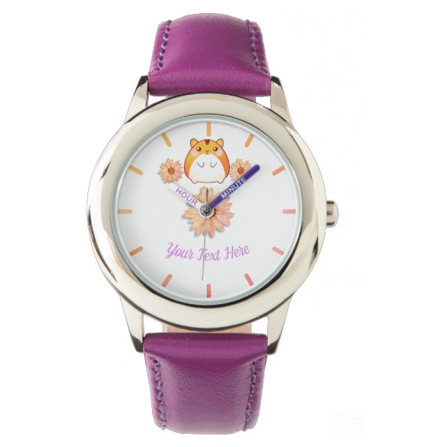 Cute Kawaii Hamster Custom Watch (Front)
