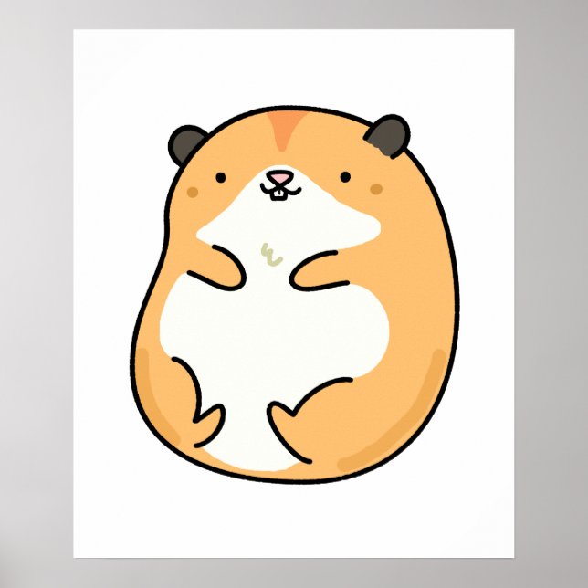 Cute Kawaii Hamster Poster (Front)