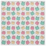 Cute Kawaii Hamsters Yellow, Pink, Green Patterned Fabric