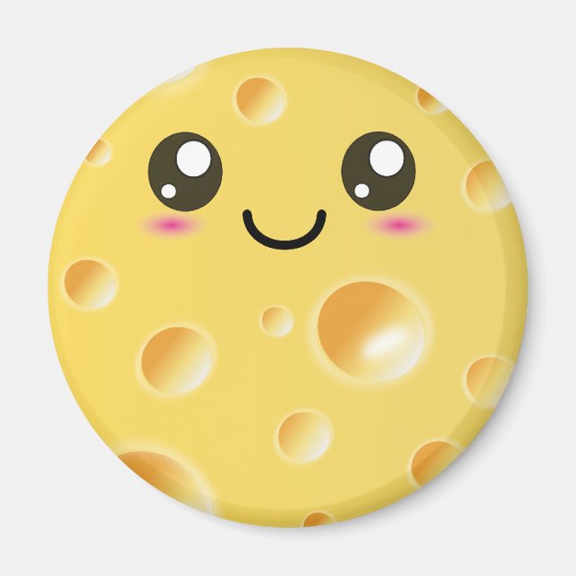 Cute Kawaii Happy Cheese Magnet (Front)