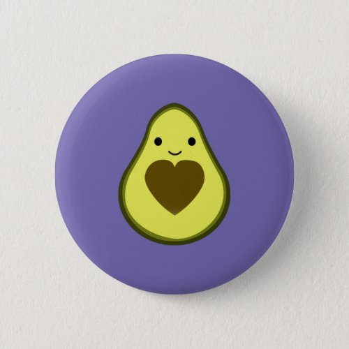 Cute Kawaii Happy Love Avocado Button