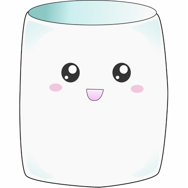 Cute kawaii happy marshmallow sculpture (Front)