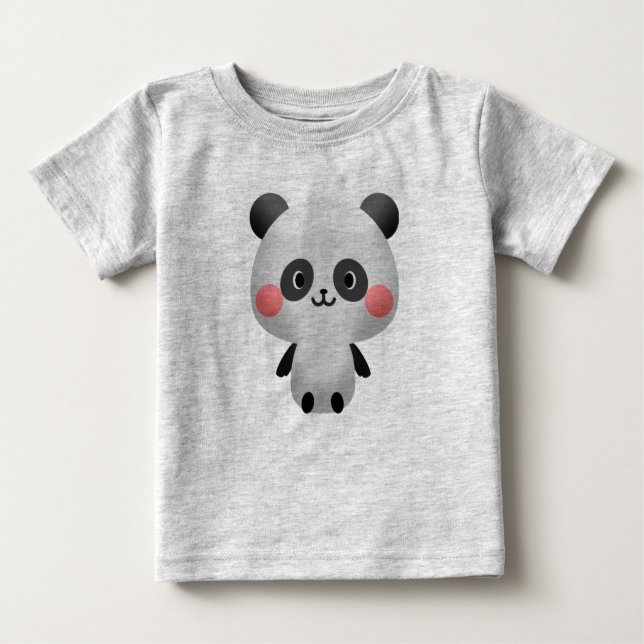 Cute Kawaii Happy Panda Baby T-Shirt (Front)
