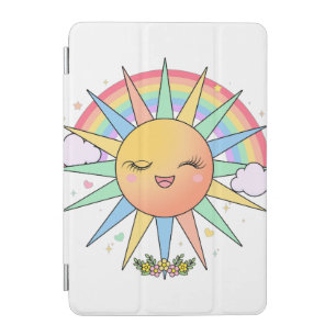 Cute Kawaii Happy Sunshine Rainbow Pastel Summer iPad Mini Cover