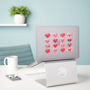 Cute Kawaii Heart Expressions Emoticon Pink Love Sticker