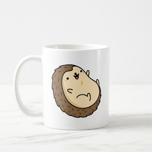 Cute Kawaii Hedgehog Coffee Mug (Left)