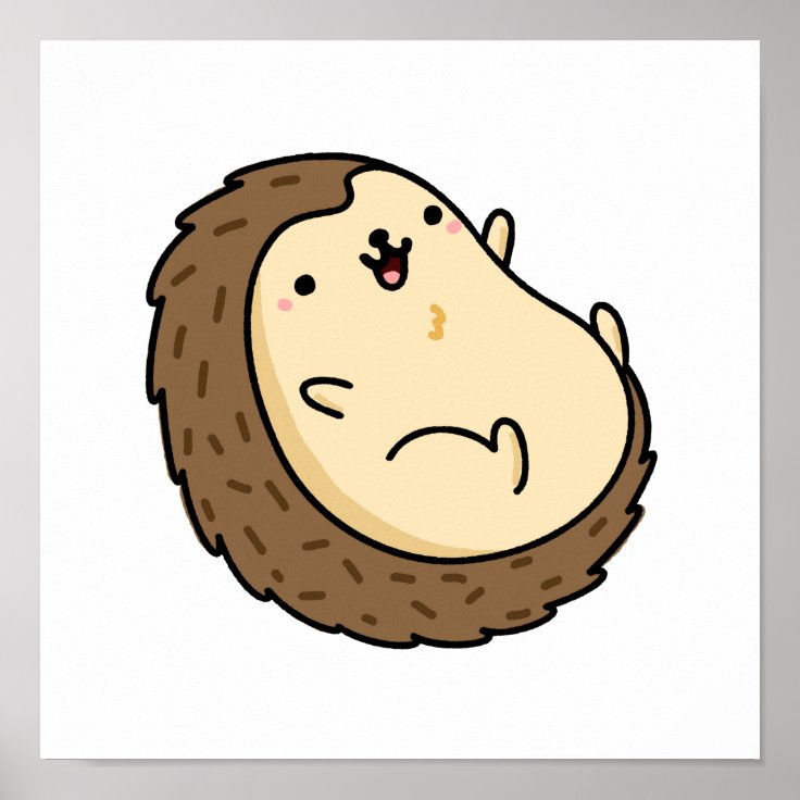 Cute Kawaii Hedgehog Poster | Zazzle
