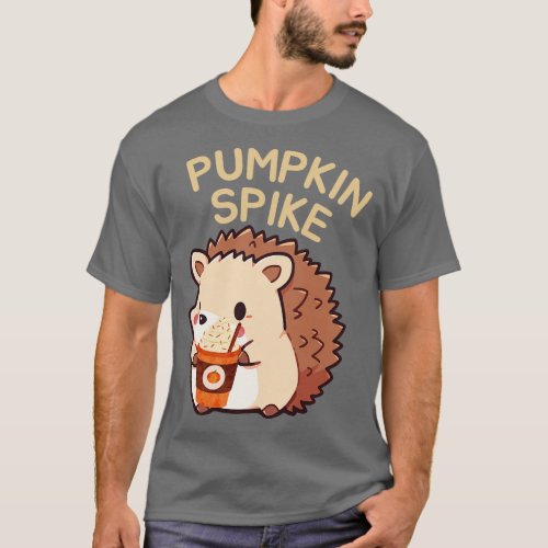 Cute Kawaii Hedgehog Pumpkin Spice Lover Funny Mom T_Shirt
