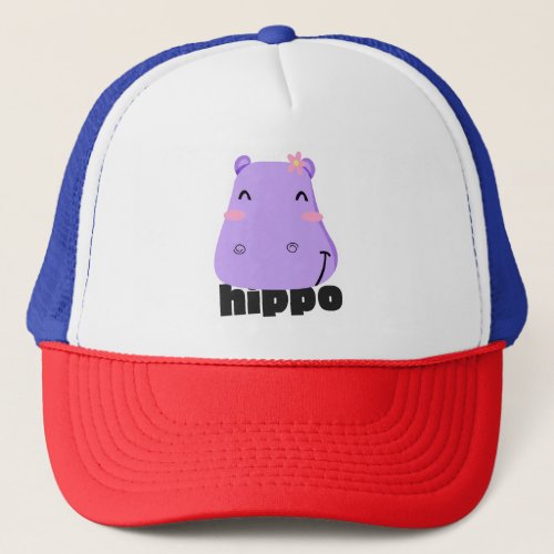 Cute Kawaii Hippo Art Trucker Hat