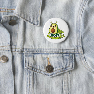 Cute Kawaii Holy Guacamole Avocado Slug Cartoon Button
