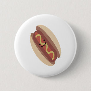 Cute Kawaii Hot Dog Button