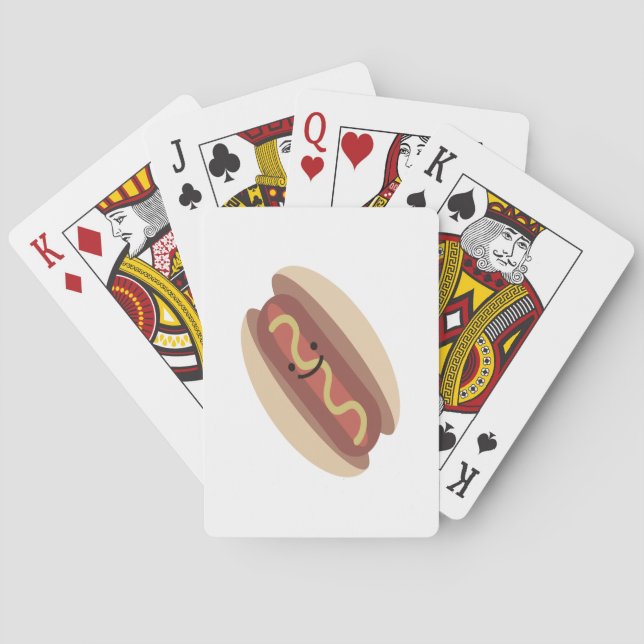 Cute Kawaii Hot Dog Poker Cards (Back)