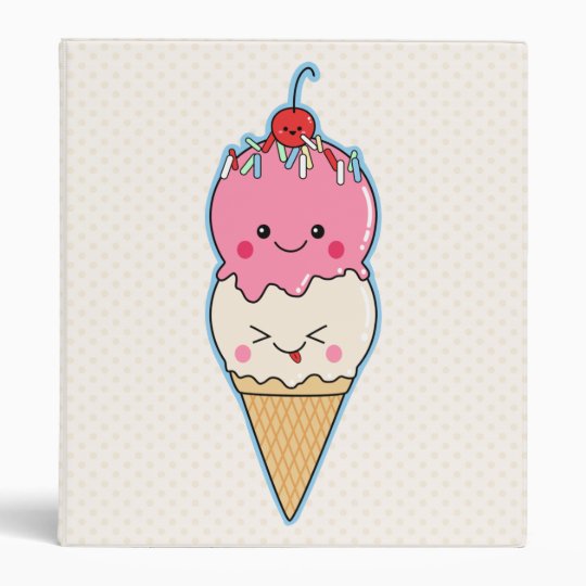 cute kawaii ice cream 3 ring binder zazzle com