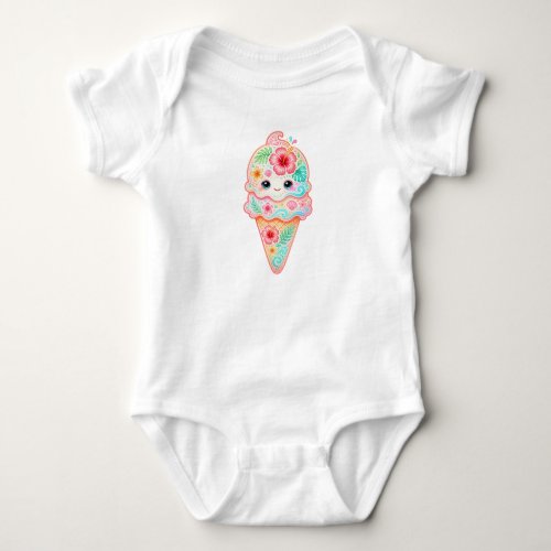 Cute Kawaii Ice Cream Baby Bodysuit