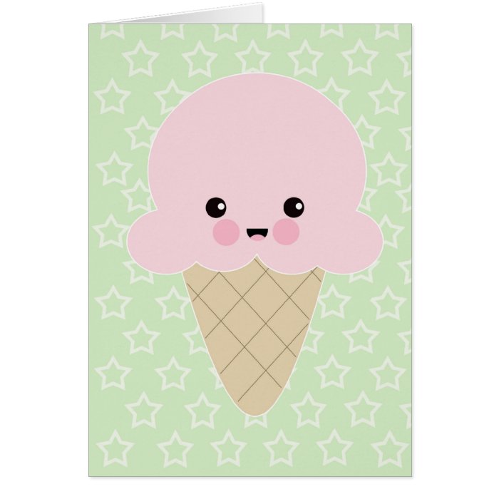 Cute Kawaii Ice Cream Birthday Card