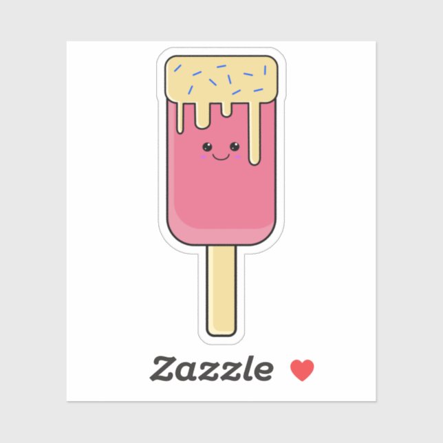 Cute Kawaii Ice Cream Ice Lolly Sticker (Sheet)