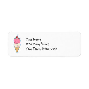 Cute Kawaii Ice Cream Label