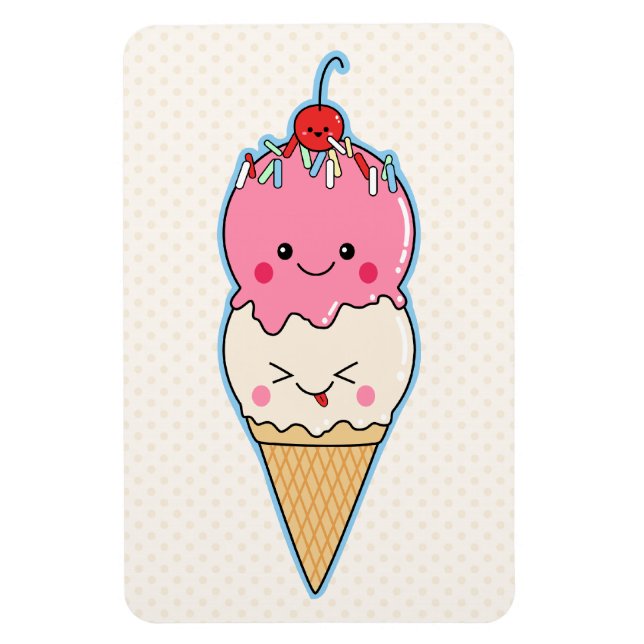 Cute Kawaii Ice Cream Magnet (Vertical)