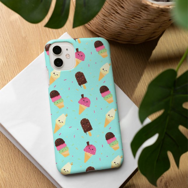 Cute Kawaii Ice Cream Pattern Case-Mate iPhone Case (Creator Uploaded)