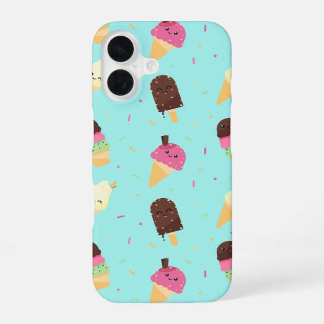 Cute Kawaii Ice Cream Pattern Iphone Case (Back)