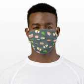 Cute kawaii Illustration pattern Sushi Adult Cloth Face Mask (Worn)