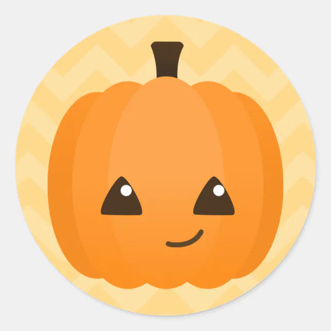 Cute Kawaii Jack o'Lantern Classic Round Sticker | Zazzle
