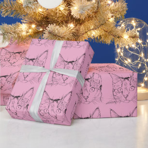 Cute Kawaii Japanese Aesthetic Cat Wrapping Paper 