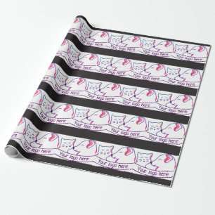Cute Kawaii Japanese Aesthetic Cat Wrapping Paper