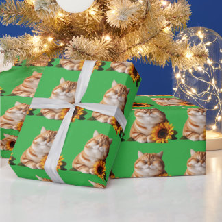 Cute Kawaii Japanese Aesthetic Cat Wrapping Paper 