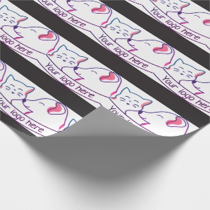 Cute Kawaii Japanese Aesthetic Cat Wrapping Paper 